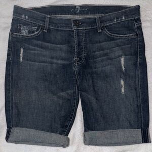 7 For All Mankind Dark Blue Jean Shorts
